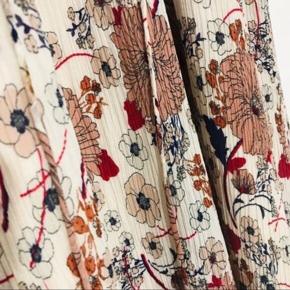 MASSIMO DUTTI Silk Blend Floral Crepe Halter Maxi Dress Size 2 - Picture 7 of 13